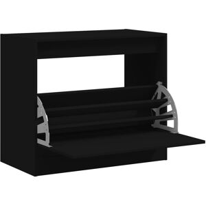 vidaXL Black 80x42x69 cm Shoe Cabinet with 4 Flip-Drawers vidaXL Black 80x42x69 cm Shoe Cabinet with 4 Flip-Drawers
