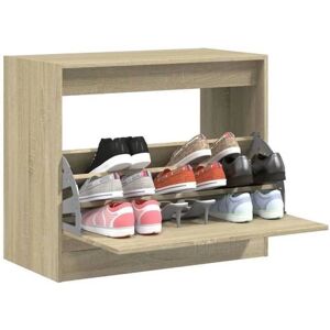 vidaXL Sonoma Oak Shoe Cabinet 80x42x69 cm with 4 Flip-Drawers vidaXL Sonoma Oak Shoe Cabinet 80x42x69 cm with 4 Flip-Drawers