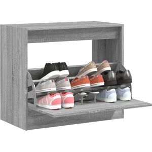 vidaXL Grey Sonoma Shoe Cabinet - 4 Flip-Drawers - Shoe Storage vidaXL Grey Sonoma Shoe Cabinet - 4 Flip-Drawers - Shoe Storage
