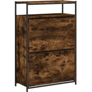vidaXL Smoked Oak Shoe Cabinet 75x34x112 cm - Shoe Storage vidaXL Smoked Oak Shoe Cabinet 75x34x112 cm - Shoe Storage