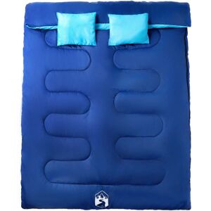 vidaXL Double Sleeping Bag with Pillow - Camping 3-4 Seasons - Blue vidaXL Double Sleeping Bag with Pillow - Camping 3-4 Seasons - Blue