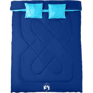 vidaXL Double Sleeping Bag with Pillow - 3-4 Seasons Blue vidaXL Double Sleeping Bag with Pillow - 3-4 Seasons Blue