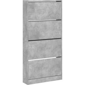 vidaXL Concrete Grey Shoe Cabinet with 4 Flip-Drawers - Shoe Storage vidaXL Concrete Grey Shoe Cabinet with 4 Flip-Drawers - Shoe Storage