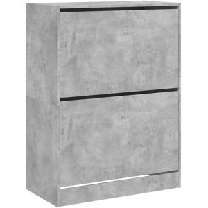 vidaXL Concrete Grey Shoe Cabinet with 2 Flip-Drawers - Shoe Storage Furniture vidaXL Concrete Grey Shoe Cabinet with 2 Flip-Drawers - Shoe Storage Furniture