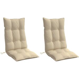 Vidaxl Cojines de silla con respaldo alto - Tela Oxford beige, 120x50 cm, 2 uds Vidaxl Cojines de silla con respaldo alto - Tela Oxford beige, 120x50 cm, 2 uds