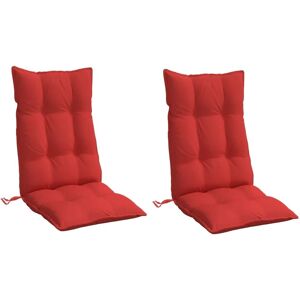 vidaXL Hoge rug stoelkussens - Set van 2 - Rood Oxford-stof vidaXL Hoge rug stoelkussens - Set van 2 - Rood Oxford-stof
