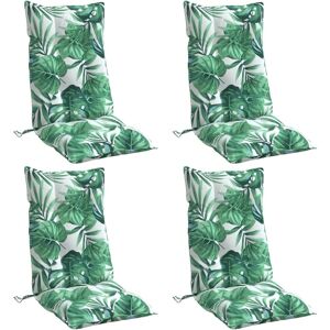 vidaXL Perne pentru scaune cu spătar înalt - Model frunze - 4 buc. vidaXL Perne pentru scaune cu spătar înalt - Model frunze - 4 buc.