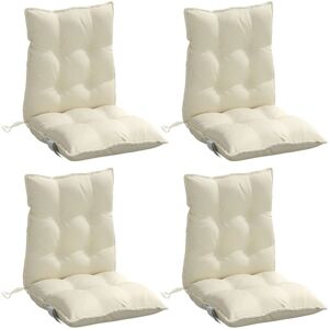 vidaXL Lage rug kussens 4 stuks crèmekleurig oxford stof - Cushions vidaXL Lage rug kussens 4 stuks crèmekleurig oxford stof - Cushions
