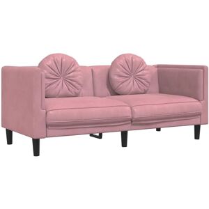 Divano Rosa in Velluto 2 Posti - Arredamento Soggiorno Divano Rosa in Velluto 2 Posti - Arredamento Soggiorno