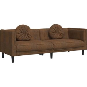 vidaXL 3-personers sofa - Brun - Sofa med puder i kunstlæder - VidaXL Divano A 3 Posti Con Cuscini Marrone vidaXL 3-personers sofa - Brun - Sofa med puder i kunstlæder - VidaXL Divano A 3 Posti Con Cuscini Marrone