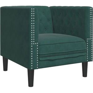 Vidaxl Donkergroene Fluwelen Chesterfield Fauteuil - Fauteuil Vidaxl Donkergroene Fluwelen Chesterfield Fauteuil - Fauteuil
