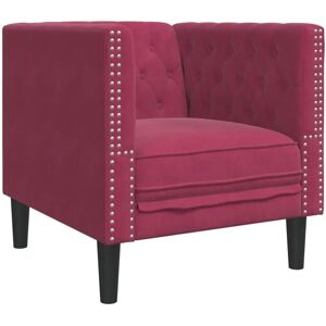 Vidaxl Fauteuil Chesterfield en velours rouge - Mobilier - Publicité Vidaxl Fauteuil Chesterfield en velours rouge - Mobilier - Publicité
