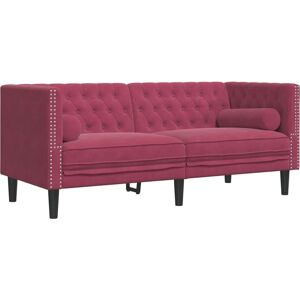 Canapé Chesterfield 2 Places Velours Rouge - Vidaxl - Publicité Canapé Chesterfield 2 Places Velours Rouge - Vidaxl - Publicité