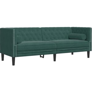 Canapé Chesterfield Vert Foncé - vidaXL - Publicité Canapé Chesterfield Vert Foncé - vidaXL - Publicité