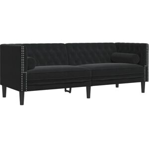 vidaXL Canapé Chesterfield - Velours Noir - 3 Places - Élégance et Confort - Publicité vidaXL Canapé Chesterfield - Velours Noir - 3 Places - Élégance et Confort - Publicité
