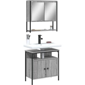 vidaXL Bathroom Furniture Set - 2 Piece Grey Sonoma Engineered Wood vidaXL Bathroom Furniture Set - 2 Piece Grey Sonoma Engineered Wood