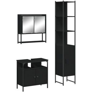 vidaXL Bathroom Furniture Set - Black - 3 Piece vidaXL Bathroom Furniture Set - Black - 3 Piece