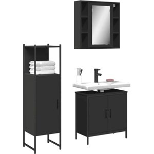 vidaXL Black Bathroom Cabinet Set - 3 Piece Vanity Unit - Bathroom Type vidaXL Black Bathroom Cabinet Set - 3 Piece Vanity Unit - Bathroom Type