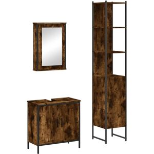 vidaXL Grey Sonoma 3-Piece Bathroom Furniture Set - Bathroom Furniture Set vidaXL Grey Sonoma 3-Piece Bathroom Furniture Set - Bathroom Furniture Set