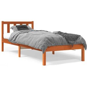 vidaXL Cadre de lit - Bois de pin massif - Brun cire - 90x190 cm - Cadre de lit - Publicité vidaXL Cadre de lit - Bois de pin massif - Brun cire - 90x190 cm - Cadre de lit - Publicité