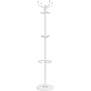 vidaXL White 180 cm Iron Coat Rack with Umbrella Holder vidaXL White 180 cm Iron Coat Rack with Umbrella Holder