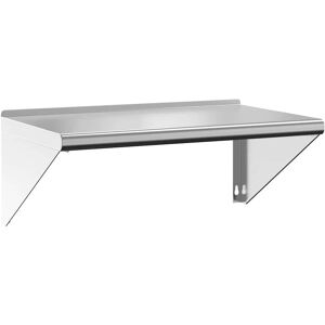 vidaXL Wall Shelf 75x45x31 cm Silver Stainless Steel - Wall Shelf vidaXL Wall Shelf 75x45x31 cm Silver Stainless Steel - Wall Shelf