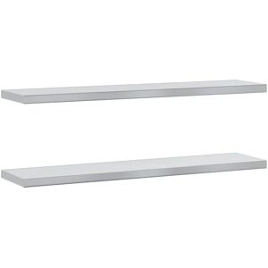 vidaXL 100x23.5x3 cm Silver stainless steel Wall Shelves - Storage & Decor vidaXL 100x23.5x3 cm Silver stainless steel Wall Shelves - Storage & Decor