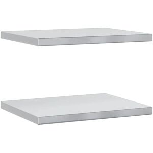 vidaXL Wall Shelves 2 pcs Silver - Wall Storage Shelf - 50x40x3 cm vidaXL Wall Shelves 2 pcs Silver - Wall Storage Shelf - 50x40x3 cm