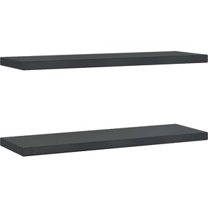vidaXL Black Stainless Steel Floating Wall Shelves - Wall Storage Shelf vidaXL Black Stainless Steel Floating Wall Shelves - Wall Storage Shelf