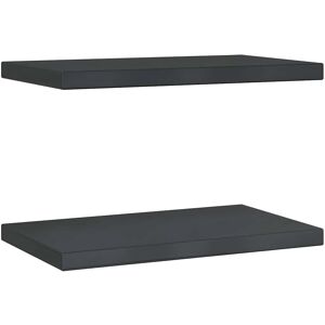 vidaXL Wall Shelves 50x30x3 cm Black Stainless Steel - Wall Shelves vidaXL Wall Shelves 50x30x3 cm Black Stainless Steel - Wall Shelves