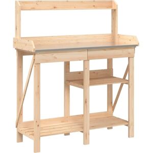 vidaXL Potting Bench with Shelves - Garden Potting Table - Brown vidaXL Potting Bench with Shelves - Garden Potting Table - Brown
