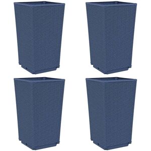 vidaXL Garden Planters Outdoor Flower Pot Herb Planter Pot Box - 4 pcs - Grey - Garden Planters vidaXL Garden Planters Outdoor Flower Pot Herb Planter Pot Box - 4 pcs - Grey - Garden Planters