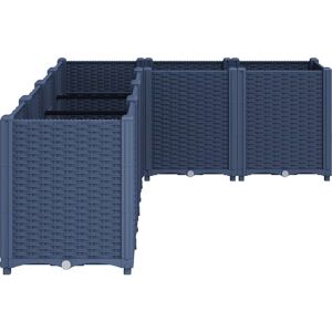 vidaXL Garden Planter Grey 160x120x53 cm - Garden Planter vidaXL Garden Planter Grey 160x120x53 cm - Garden Planter