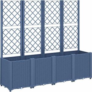 vidaXL Garden Planter with Trellis - Grey PP - Garden Planter vidaXL Garden Planter with Trellis - Grey PP - Garden Planter