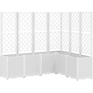 vidaXL Garden Planter with Trellis White 160x120x140 cm - Garden Planter vidaXL Garden Planter with Trellis White 160x120x140 cm - Garden Planter