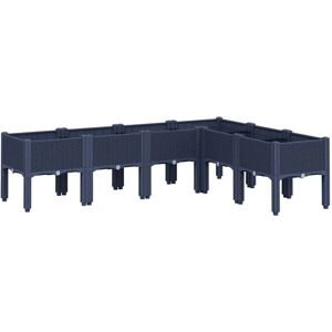 vidaXL Havekrukke med Ben Grå 160x120x42 cm - Udendørs Blomsterkasse vidaXL Havekrukke med Ben Grå 160x120x42 cm - Udendørs Blomsterkasse