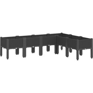 vidaXL Havekrukke med Ben - Sort - 160x120x42 cm - Udendørs Blomsterpotte vidaXL Havekrukke med Ben - Sort - 160x120x42 cm - Udendørs Blomsterpotte