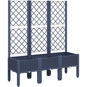 vidaXL Garden Planter with Trellis Grey 120x40x142 cm - Garden Planter with Trellis vidaXL Garden Planter with Trellis Grey 120x40x142 cm - Garden Planter with Trellis