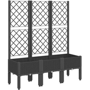 vidaXL 120 x 40 x 142 cm Garden Planter with Trellis - Garden Planter vidaXL 120 x 40 x 142 cm Garden Planter with Trellis - Garden Planter