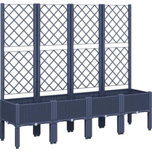vidaXL Garden Planter with Trellis Grey 160x40x142 cm - Garden Planter vidaXL Garden Planter with Trellis Grey 160x40x142 cm - Garden Planter