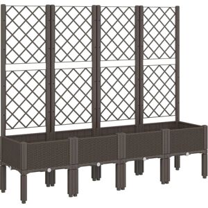 vidaXL Garden Planter with Trellis Brown 160x40x142 cm - Garden Planter vidaXL Garden Planter with Trellis Brown 160x40x142 cm - Garden Planter