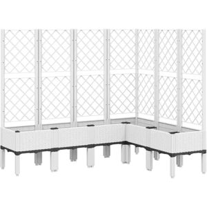 vidaXL Garden Planter with Trellis White 160x120x142 cm - Garden Planter vidaXL Garden Planter with Trellis White 160x120x142 cm - Garden Planter
