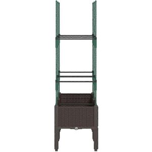 vidaXL Garden Planter with Trellis Brown - Garden Planter vidaXL Garden Planter with Trellis Brown - Garden Planter