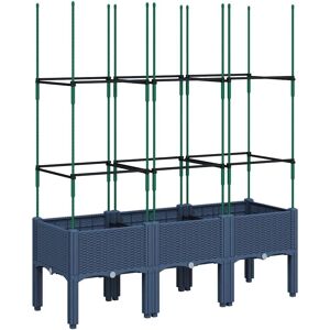 vidaXL Garden Planter with Trellis Grey - Garden Planter vidaXL Garden Planter with Trellis Grey - Garden Planter