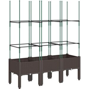 vidaXL Garden Planter with Trellis Brown - Garden Planter vidaXL Garden Planter with Trellis Brown - Garden Planter