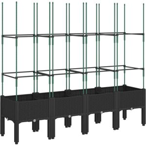 vidaXL Planter with trellis Black 160x40x142.5 cm - Planter with Trellis vidaXL Planter with trellis Black 160x40x142.5 cm - Planter with Trellis