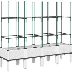 vidaXL Garden Planter with Trellis White - Garden Planter vidaXL Garden Planter with Trellis White - Garden Planter