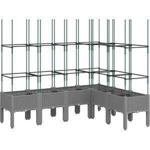 vidaXL Garden Planter with Trellis Light Grey 160x120x142.5 cm - Garden Planter vidaXL Garden Planter with Trellis Light Grey 160x120x142.5 cm - Garden Planter