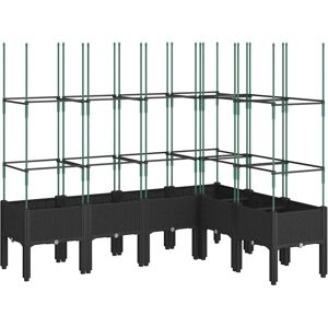 vidaXL Garden Planter with Trellis Black - Garden Planter vidaXL Garden Planter with Trellis Black - Garden Planter