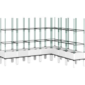 vidaXL White Garden Planter with Trellis - Garden Planter vidaXL White Garden Planter with Trellis - Garden Planter